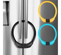 Lot de 3 verrous de sécurité pour réfrigérateur/congélateur, 10 000 combinaisons pour portes françaises, sangle de sécurité pour portes de cuisine, de salle de bain, de camping-car, sans vis