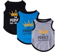 Lot de 3 vêtements pour chien, imprimé princesse, t-shirt, vêtements pour chien, costume pour chats, chiots, chiens de petite taille et de taille moyenne (bleu prince, XL)