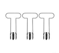 Lot de 3 vide-poivrons rouges en acier inoxydable avec lame dentelée pour enlever les noyaux des fruits et légumes