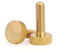 Lot de 3 vis moletées à tête plate en laiton, M3 x 12 mm (biamètre de tête 9 mm, épaisseur 3 mm) pour montage de meubles, etc.
