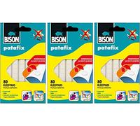 BISON - Pàte à fix patafix 80 pastilles adhésives détachables et réutilisables, blanches
