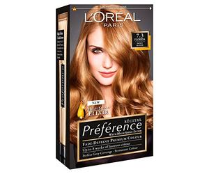 Lot de 3 x colorations Recital Preference de L'Oréal Paris, coloration permanente 7.3 Florida blond miel