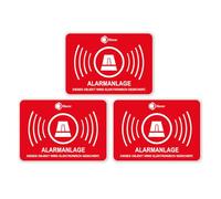 Lot de 3 XL autocollants alarme, alarmgesichert, innenklebend, 7 x 5 cm Set autocollant Art. 121 _ 3 intérieur