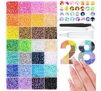 Lot De 30 000 Bedazzling Kit De Stras, Strass A Coller, Strass Ongle Nail Art, Applicateur De Pierres Précieuses, Stylo De Peinture, Stylo De Cire, Pincette, Résiste à L'eau (28 Couleurs)