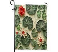 Lot de 30,5 x 45,7 cm - Double face pour décoration extérieure - Motif floral 3D - Pour maison, jardin et jardin - Motif floral moderne