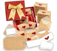 Lot de 30/60 boîtes à notes d'amour à faire soi-même, mini cartes vierges et enveloppes pour lui, elle, cartes d'amour avec autocollants en forme de cœur, cadeaux créatifs pour petit ami, petite amie