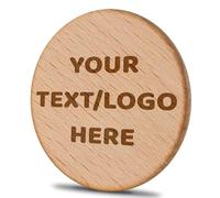 Lot de 30 à 1 000 jetons en bois personnalisables, logo/texte/image gravé au laser sur jetons de boisson de 3,8 cm, pour promotions de bar, mariages, fêtes, événements d'entreprise, cadeaux