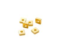 Lot de 30 à 100 perles d'espacement carrées plates en laiton plaqué or 14 carats/18 carats de 2/3/4 mm for la fabrication de bracelets, colliers et accessoires de bijoux(18K Gold,4mm x 30Pcs)