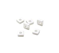 Lot de 30 à 100 perles d'espacement carrées plates en laiton plaqué or 14 carats/18 carats de 2/3/4 mm for la fabrication de bracelets, colliers et accessoires de bijoux(Silver,3mm x 50Pcs)