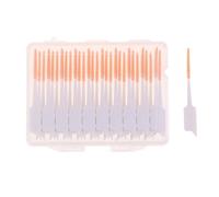 Lot de 30 à 50 bâtonnets cure-dents, têtes fil dentaire et brossettes interdentaires en plastique for le nettoyage des dents Pour Nettoyer Entre Dents(40pcs-Orange)