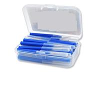 Lot de 30 à 50 bâtonnets de cure-dents, têtes de fil dentaire et brossettes interdentaires en plastique for le nettoyage des dents(30pcs-Blue)