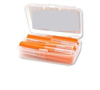 Lot de 30 à 50 bâtonnets de cure-dents, têtes de fil dentaire et brossettes interdentaires en plastique for le nettoyage des dents(30pcs-Orange)