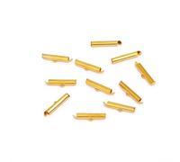 Lot de 30 à 50 embouts à sertir pour perles, fermoirs coulissants, boucles, tubes, connecteurs pour bracelets et colliers, accessoires de métier à tisser pour la fabrication de bijoux, doré, 35 mm,