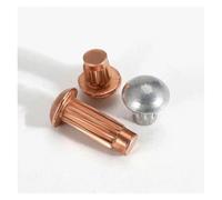 Lot de 30 à 500 rivets solides tête ronde en cuivre/aluminium M2 .5 M3 M4, bombée, écrou moleté, plaque signalétique lingli(Copper M2-100pcs,6mm)