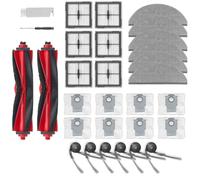 Lot de 30 accessoires compatibles avec Roborock Q10V/Q10 PF/Q10 V+/Q10 P+/Q10 VF/VF+/P/PF+, comprend 2 brosses principales, 6 chiffons de balai, 6 filtres HEPA, 6 brosses latérales, 8 sacs à poussière
