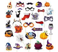 Lot de 30 accessoires de photomaton d'Halloween pour selfie, kit d'accessoires de jeux