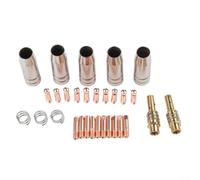 Lot de 30 accessoires de torche de soudage pour MB15 15AK 14AK MIG pour pistolets, pointes de contact 0,8 mm et 1,0 mm, buses de gaz, supports et ressorts pour HITBOX MIG200 MIG250 MT2000