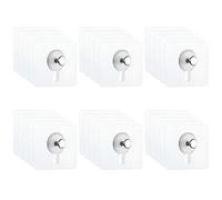 Lot de 30 Accroche Tableau Sans Percer , Clous de Suspension Mural Transparent , Crochets Transparents Auto-adhésifs sans Clous , Étanche , pour des Peintures , des Photos (6x6cm)