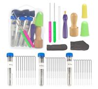 Lot de 30 aiguilles à feutrer en 3 tailles, aiguilles à feutrer pour feutrage à sec, kit de démarrage avec poignée en bois et lit à doigts, kits de feutrage de laine pour bricolage, débutants ou