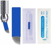 Lot De 30 Aiguilles Jetables Pour Microblading Des Sourcils,Lames De Maquillage Permanentes Pour Tatouage Des Lèvres (18 Aiguilles)