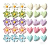 Lot de 30 aimants 3D mignons en forme de cœur et de fleurs pour réfrigérateur, tableau magnétique, tableau blanc, 15 cœurs et 15 fleurs, aimants décoratifs puissants pour cuisine, bureau