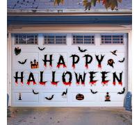 Lot de 30 aimants magnétiques pour porte de garage - Décoration d'Halloween pour réfrigérateur et boîte aux lettres - Grands autocollants d'Halloween pour voiture