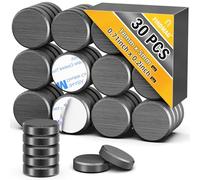 Lot de 30 aimants pour travaux manuels avec dos adhésif, 18 mm, aimants ronds en céramique pour réfrigérateur et tasse à faire soi-même, petits aimants pour loisirs créatifs, projets scientifiques