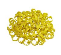 Lot de 30 anneaux de cuisses de poulet vierges et numérotés au hasard, avec étiquettes numérotées réglables pour cuisses de volaille, étiquettes d'identification de ferme,Jaune,2 cm