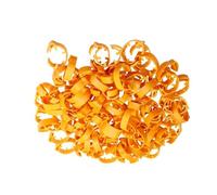 Lot de 30 anneaux de cuisses de poulet vierges et numérotés au hasard, avec étiquettes numérotées réglables pour cuisses de volaille, étiquettes d'identification de ferme,Orange,2 cm