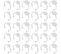 Lot de 30 anneaux de pose - MaehSab Roestvrij Staal - Base d'anneau réglable - Base d'anneau de pose de plaque - Charge avant sieraden - Bricolage (zilver)