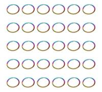 Lot de 30 anneaux porte clés colorés 30 mm, anneaux ronds plats en métal pour clés, bricolage, pendentifs et travaux manuels
