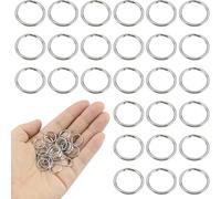 Lot de 30 anneaux porte-clés en argent - Mini anneaux fendus - Pour bijoux, colliers, bracelets, boucles d'oreilles, artisanat (15 mm)