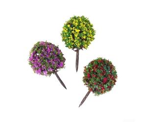 Lot de 30 arbres à maquette en plastique coloré 1:100 | 30 pièces mixtes rouge/vert/jaune/violet en plastique souple idéal pour les glissières