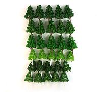 Lot de 30 arbres miniatures miniatures pour table à sable - Arbres d'architecture - Trains - En ABS robuste - Particules vertes - Amélioration vive