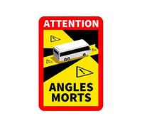 Lot de 30 autocollants « Attention Angles Morts pour bus / caravane » - 25 x 17 cm - Autocollant plaque signalétique française avec protection UV - Spécialement conçu pour l'extérieur de STROBO