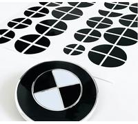 Lot de 30 autocollants d'emblème pour BMW - Noir brillant, carbone, résistant aux intempéries et aux UV - Spécialement conçu pour tous les modèles - Avec instructions de montage (noir)
