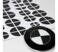 Lot de 30 autocollants d'emblème pour E36, E46, E90 - Noir brillant, carbone, résistant aux intempéries et aux UV, convient pour tous les modèles, avec instructions de montage (carbone)