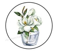 Lot de 30 autocollants Magnolia Flower de 1,5" - Thank You Flower Stickers - Envelope Seals Labels - D #AA61RK