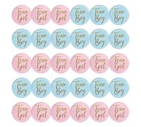 Lot de 30 badges révélateurs de sexe - 4,5 cm - Team Girl et Team Boy - Badge rond - Pour fête prénatale - Accessoire de décoration (bleu et rose), 4.5 cm, Plastique