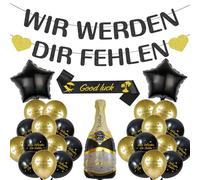 Lot de 30 ballons décoratifs pour retraite - Avec guirlande, écharpe Good Luck et ballons pour départ à la retraite - Pour départ à la retraite, fête d'adieu