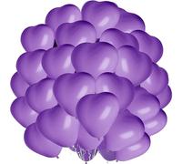 Lot de 30 ballons violets en forme de cœur de 25,4 cm pour anniversaire de mariage, fête, Saint-Valentin, demande en mariage, fête prénuptiale, décoration de fête de mariage.