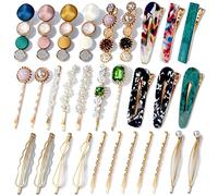 Lot de 30 barrettes Cridoz en résine acrylique - Pinces à cheveux pour femme - Accessoires pour cheveux