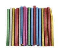 Lot de 30 bâtons de colle chaude colorés 7 x 100 mm avec paillettes, adhésif de réparation pour bois, plastique, papier, céramique, compatible avec pistolets à colle chaude 80-150 °C