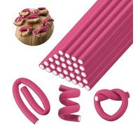 Lot de 30 bigoudis flexibles - Rose - Pour boucles - 24 x 0,8 cm - En mousse - Sans chaleur - Sans chaleur