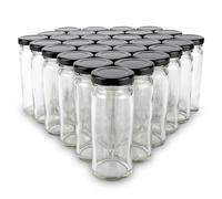 Lot de 30 bocaux à confiture de 100 ml - Bocaux de qualité supérieure avec couvercle à visser - Bocaux polyvalents avec couvercle pour confitures, desserts, projets de bricolage et plus encore -