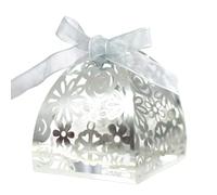 Lot de 30 boîtes à bonbons, en papier creux avec ruban, boîtes pour bonbons, boîtes cadeaux de mariage, cadeaux d'invités, mariage, fête, anniversaire, décoration de Noël, argent