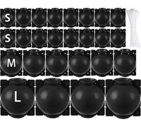 Lot de 30 boîtes à racines de plantes réutilisables - Balle de multiplication haute pression pour arbres, fleurs, jardin, sol, noir, grande, moyenne et petite
