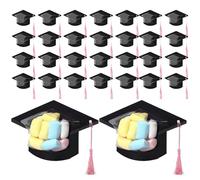 Lot de 30 boîtes pour bonbons de remise de diplôme avec pompon et porte-chocolat, pour décoration de table d'étudiant et centre de table
