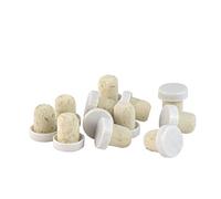 Lot de 30 bouchons en plastique pour bouteilles de vin et liqueurs faits maison Blanc