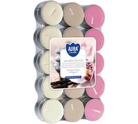 Lot de 30 bougies parfumées avec chauffage aromatique - Parfum vanille et orchidée